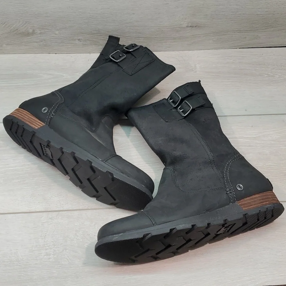 Sorel Women Major Pull on Leather Boots shoes sz 9.5